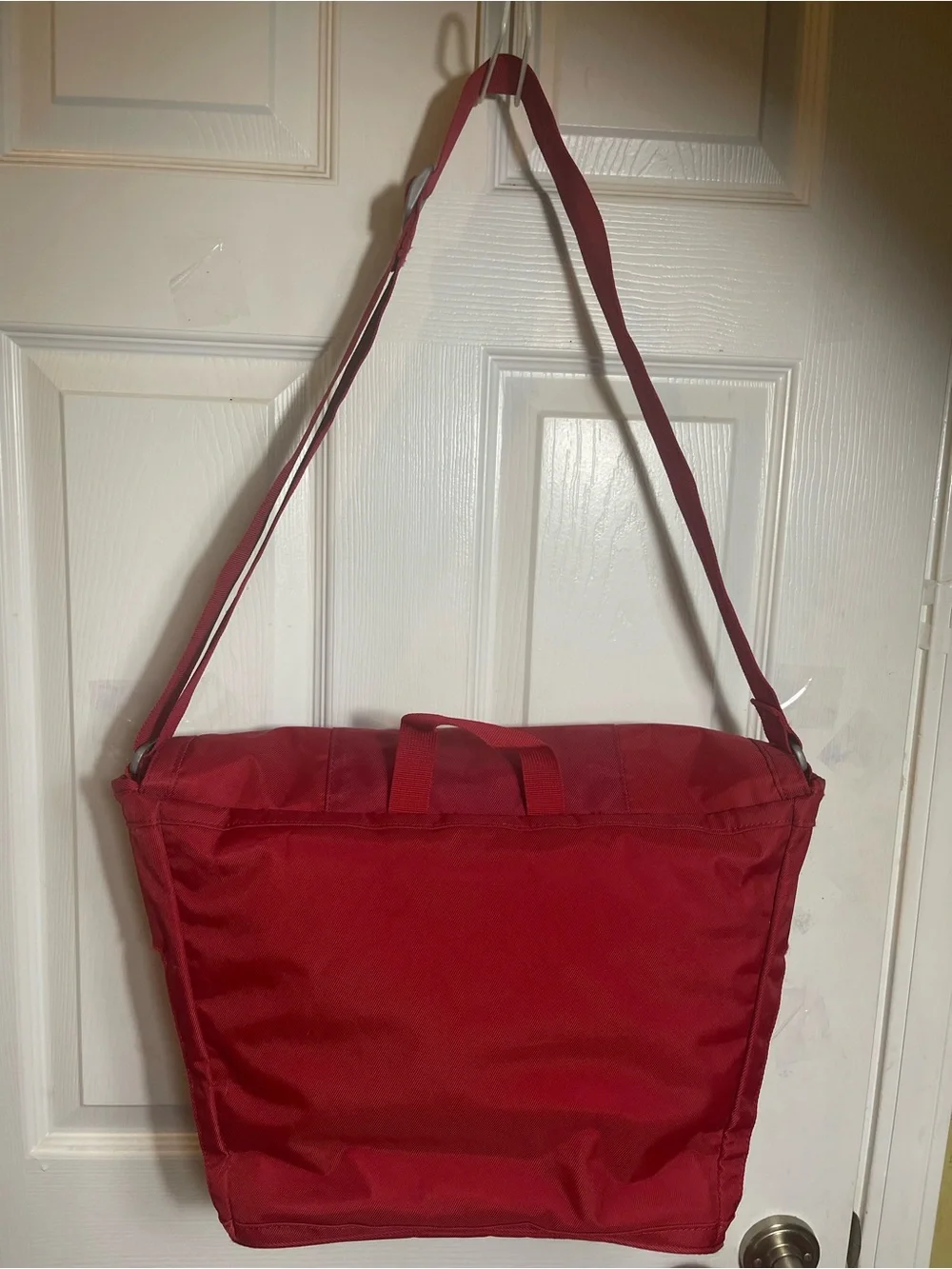 Nike Red Men's Fabric Messenger/ laptop Bag with Adjustable Strap